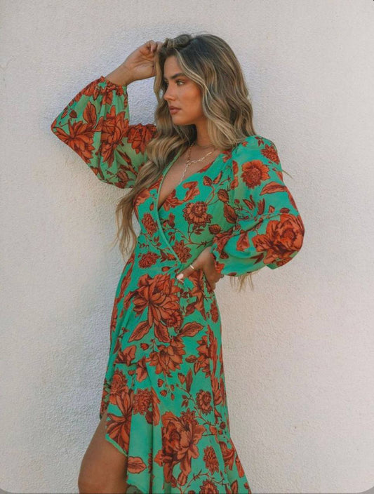 Robe ajourée imprimée